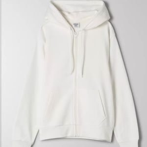 XS Sunday Best Betty Zip-UP Hoodie White